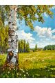 Алмазная мозаика без подрамника «Русская береза» 40x30 см