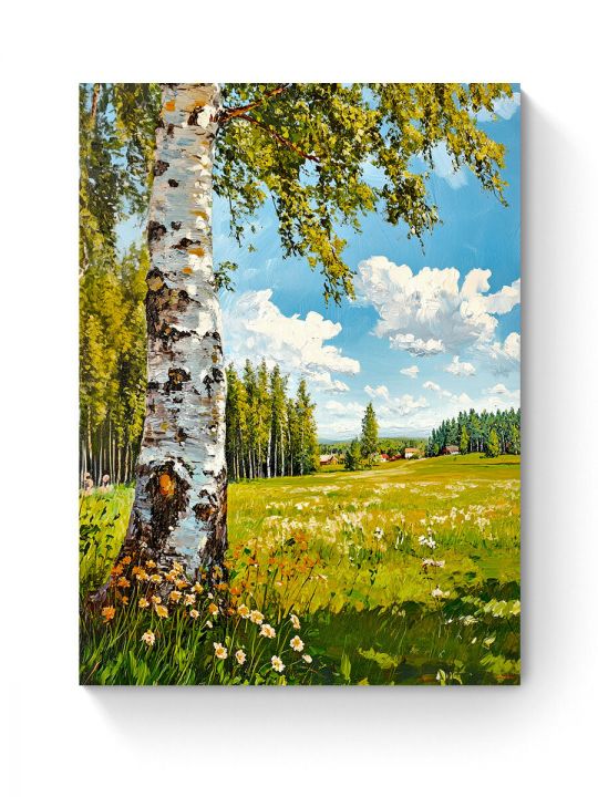 Алмазная мозаика на подрамнике «Русская береза» 60x45 см