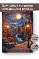 Алмазная мозаика на подрамнике «Ночной парк» 50x40 см