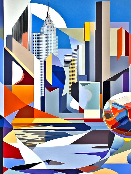 Алмазная мозаика без подрамника «Мегаполис» 50x40 см