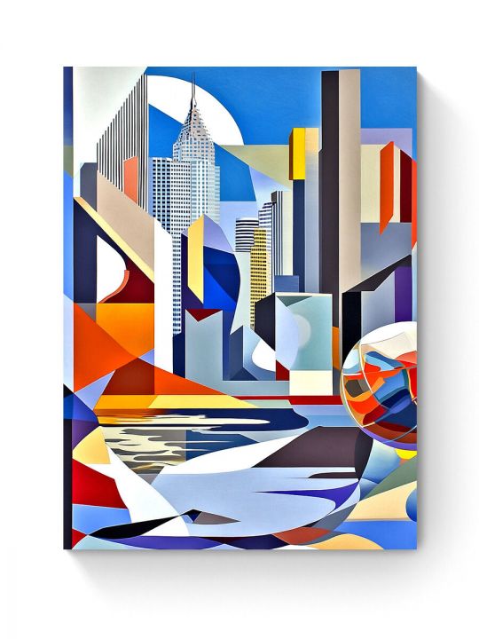 Алмазная мозаика на подрамнике «Мегаполис» 40x30 см