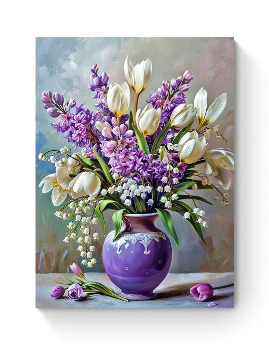 Алмазная мозаика на подрамнике «Весенний букет» 40x30 см