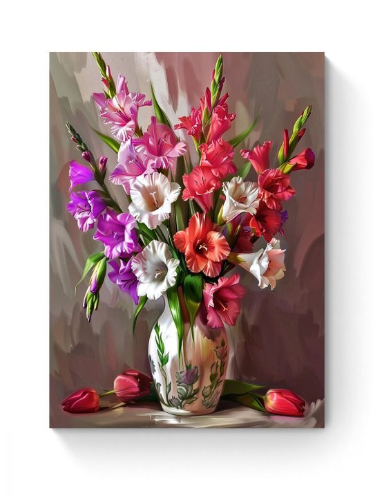 Алмазная мозаика на подрамнике «Гладиолусы» 40x30 см
