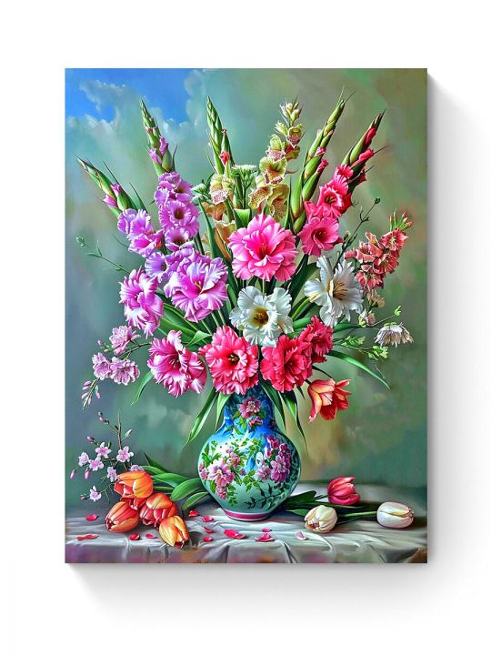 Алмазная мозаика на подрамнике «Гладиолусы» 90x70 см