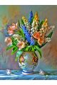 Алмазная мозаика без подрамника «Весенний букет» 50x40 см