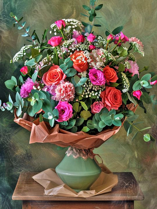 Алмазная мозаика без подрамника «Букет Стиль» 50x40 см