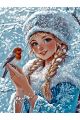 Алмазная мозаика без подрамника «Снегурочка» 80x60 см