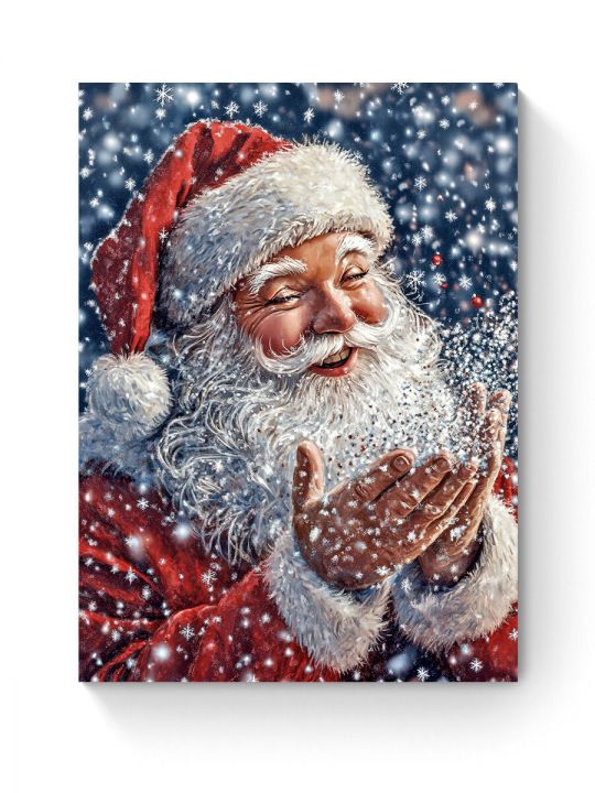 Алмазная мозаика на подрамнике «Дед Мороз» 40x30 см, 50 цветов