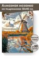 Алмазная мозаика на подрамнике «Мельница у воды» 50x40 см