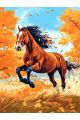 Алмазная мозаика без подрамника «Гнедой конь» 130x100 см