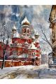 Алмазная мозаика без подрамника «Зимний собор» 130x100 см