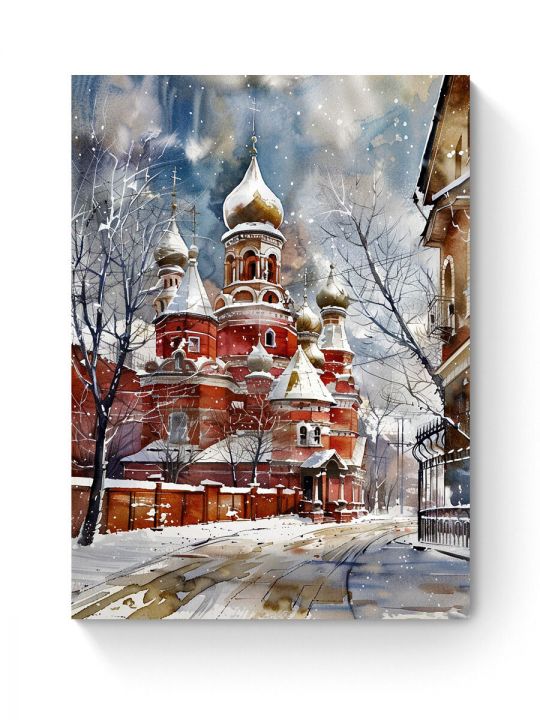 Алмазная мозаика на подрамнике «Зимний собор» 90x70 см