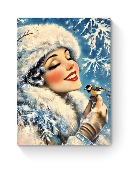 Алмазная мозаика на подрамнике «Снегурочка» 60x45 см