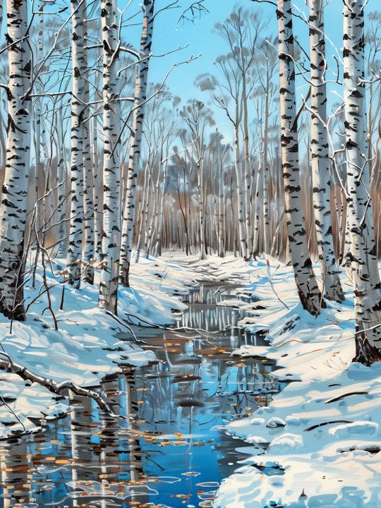 Алмазная мозаика без подрамника «Ранняя весна» 40x30 см