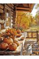 Алмазная мозаика без подрамника «Осень в деревне» 25x20 см