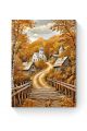 Алмазная мозаика на подрамнике «Осень в деревне» 40x30 см