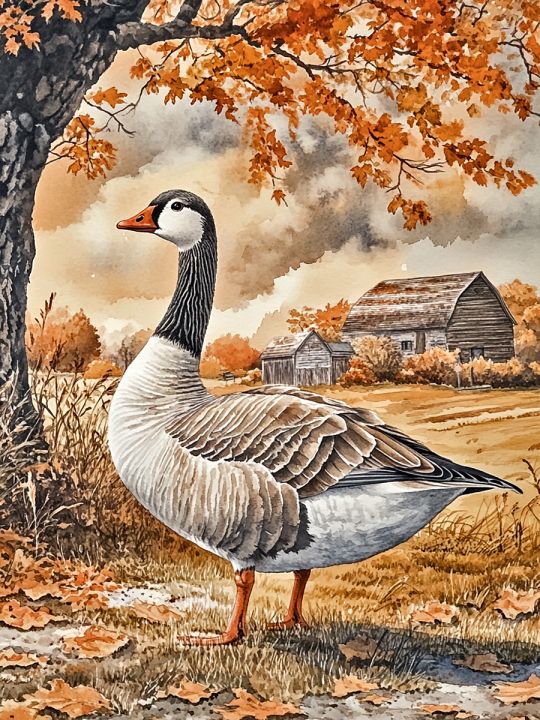 Алмазная мозаика без подрамника «Осень в деревне» 50x40 см