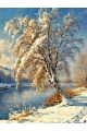 Алмазная мозаика без подрамника «Береза зимой» 25x20 см