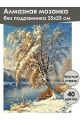 Алмазная мозаика без подрамника «Береза зимой» 35x25 см