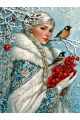 Алмазная мозаика без подрамника «Снегурочка» 50x40 см