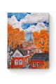 Алмазная мозаика на подрамнике «Осенний городок» 40x30 см