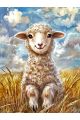 Алмазная мозаика без подрамника «Милая овечка» 25x20 см