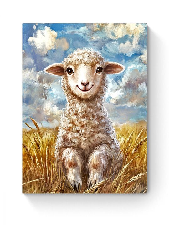 Алмазная мозаика на подрамнике «Милая овечка» 50x40 см