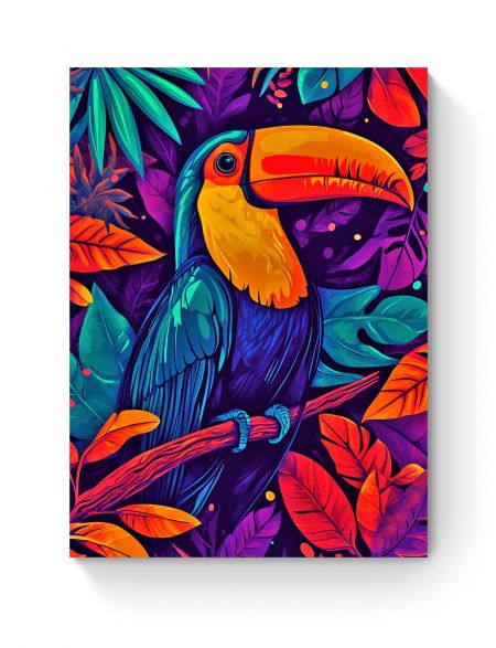 Алмазная мозаика на подрамнике «Птица Тукан» 40x30 см
