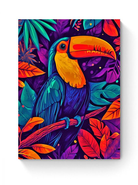 Алмазная мозаика на подрамнике «Птица Тукан» 40x30 см