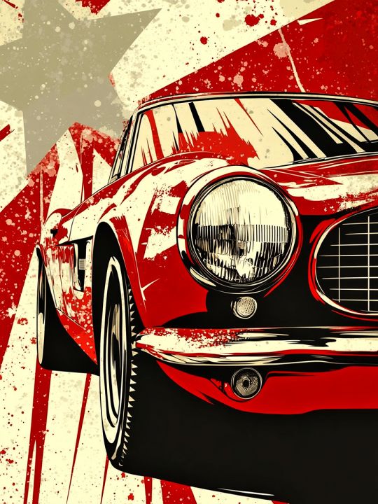 Алмазная мозаика без подрамника «Ретро машина» 35x25 см