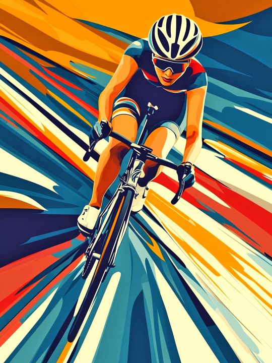 Алмазная мозаика без подрамника «Велоспорт» 50x40 см