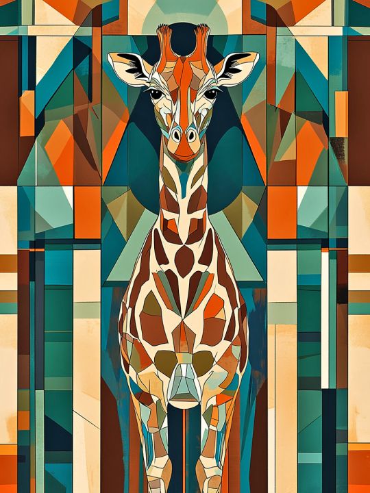 Алмазная мозаика без подрамника «Жираф» 50x40 см