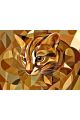 Алмазная мозаика без подрамника «Дикая кошка» 25x20 см