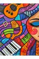 Алмазная мозаика без подрамника «Музыка» 50x40 см