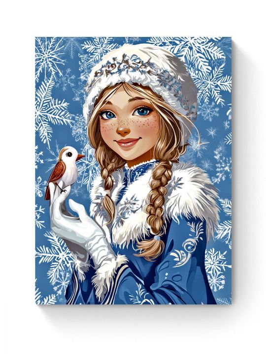 Алмазная мозаика на подрамнике «Снегурочка» 50x40 см