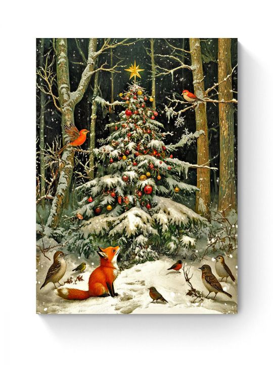 Алмазная мозаика на подрамнике «Новый год» 40x30 см, 50 цветов