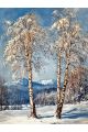 Алмазная мозаика без подрамника «Березы зимой» 130x100 см