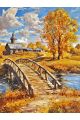 Алмазная мозаика без подрамника «Осень в деревне» 130x100 см