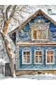 Алмазная мозаика без подрамника «Зима в деревне» 50x40 см, 50 цветов