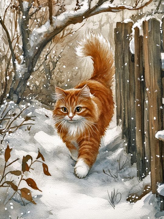 Алмазная мозаика без подрамника «Зима в деревне» 40x30 см