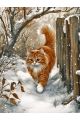 Алмазная мозаика без подрамника «Зима в деревне» 40x30 см