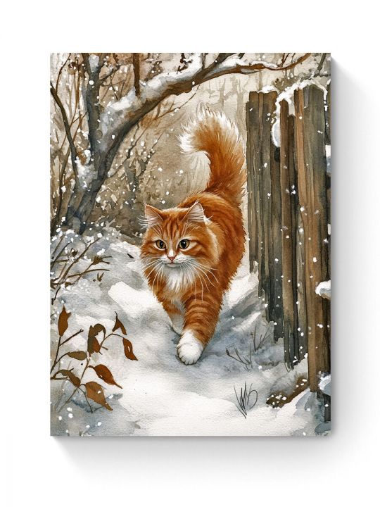 Алмазная мозаика на подрамнике «Зима в деревне» 40x30 см, 50 цветов