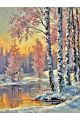 Алмазная мозаика без подрамника «Зима в деревне» 60x45 см