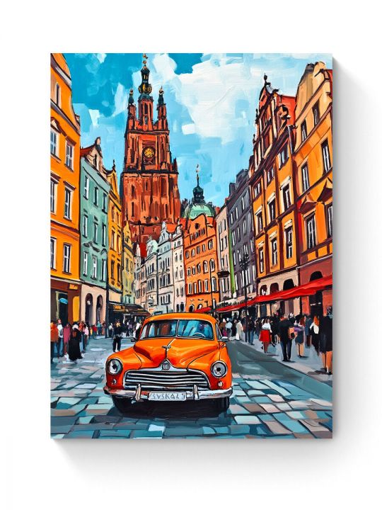 Алмазная мозаика на подрамнике «Ретро авто» 40x30 см