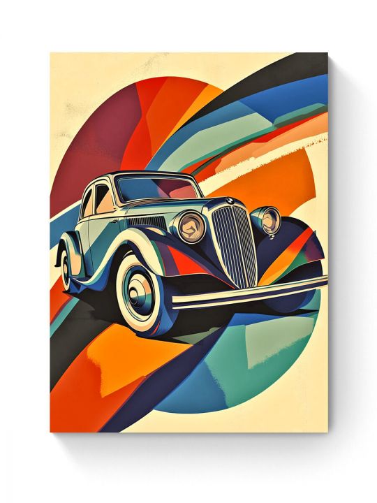 Алмазная мозаика на подрамнике «Ретро авто» 50x40 см