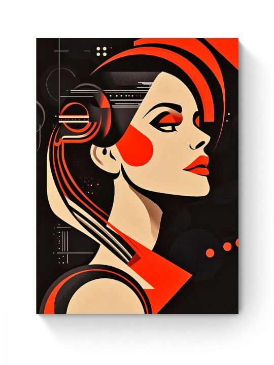Алмазная мозаика на подрамнике «Леди авангард» 50x40 см