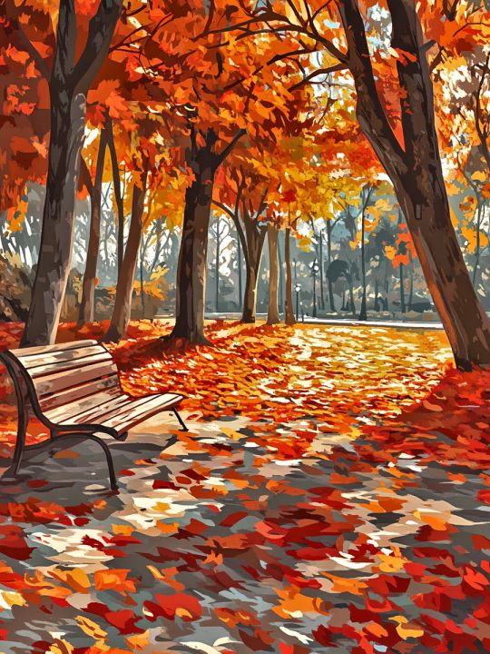 Алмазная мозаика без подрамника «Краски осени» 25x20 см