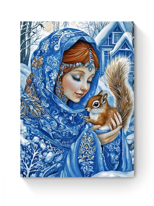 Алмазная мозаика на подрамнике «Снегурочка» 40x30 см