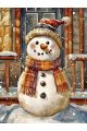 Алмазная мозаика без подрамника «Снеговик» 35x25 см