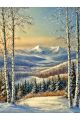 Алмазная мозаика без подрамника «Зима в горах» 130x100 см